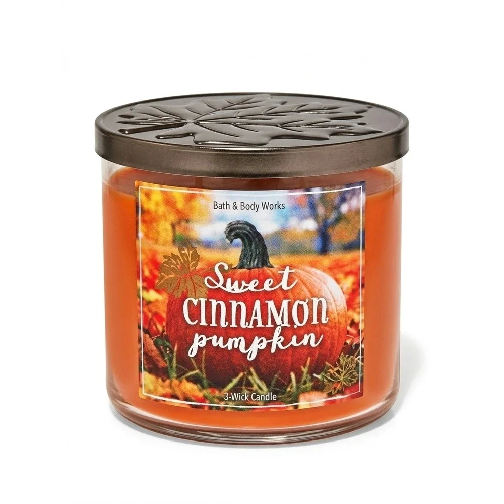 Bath & Body Works Sweet Cinnamon Pumpkin 3-Wick Scented Fall Candle 14.5oz